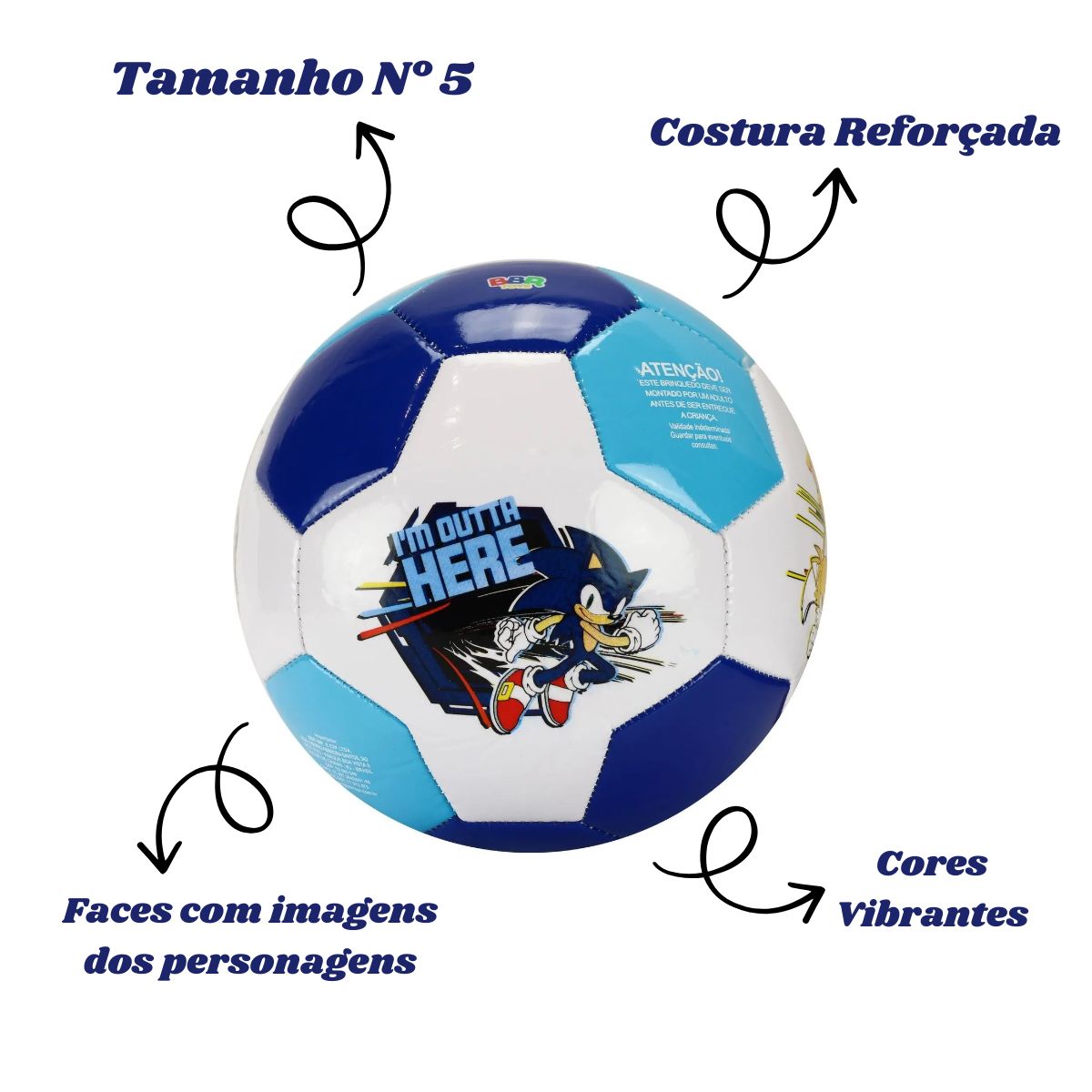 Bola De Futebol Sonic The Hedgehog - Bbr Toys Bola De Futebol Sonic The Hedgehog - Bbr Toys